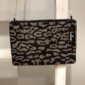 NEW Lulus Beaded Leopard Print Clutch